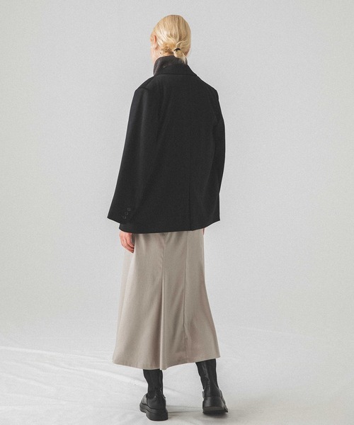 MECRE（メクル）の「ダブルブレストグロッシージャケット（テーラードジャケット・レディース・ブラック/ワインレッド・S/M）」の3枚目の写真