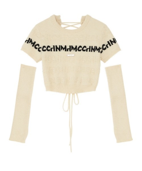 MAMC(エムエーエムシー)の「MAMC-950.ショートニット(ニット/セーター・レディース・ホワイト/ネイビー・FREE)」の14枚目の写真