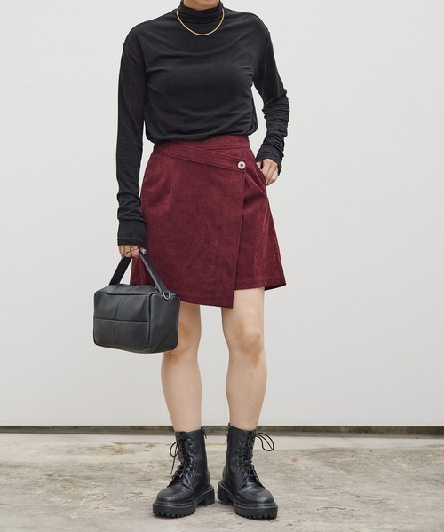 PBLIM（ページボーイリム）の「PAGEBOYLIM/ラップキュロットパンツ（その他パンツ・レディース・ブラック/ボルドー・FREE）」の5枚目の写真