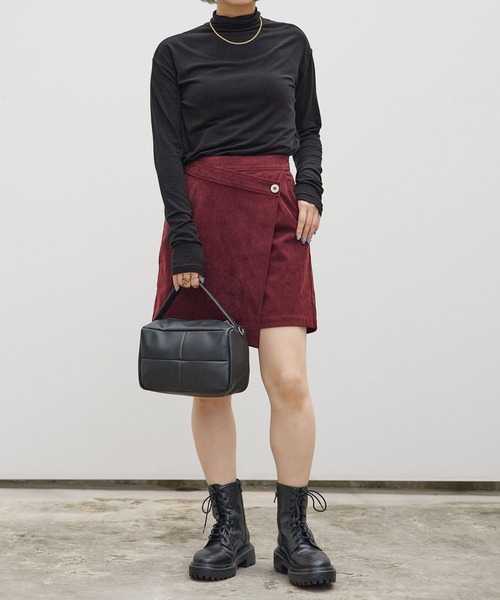 PBLIM（ページボーイリム）の「PAGEBOYLIM/ラップキュロットパンツ（その他パンツ・レディース・ブラック/ボルドー・FREE）」の10枚目の写真