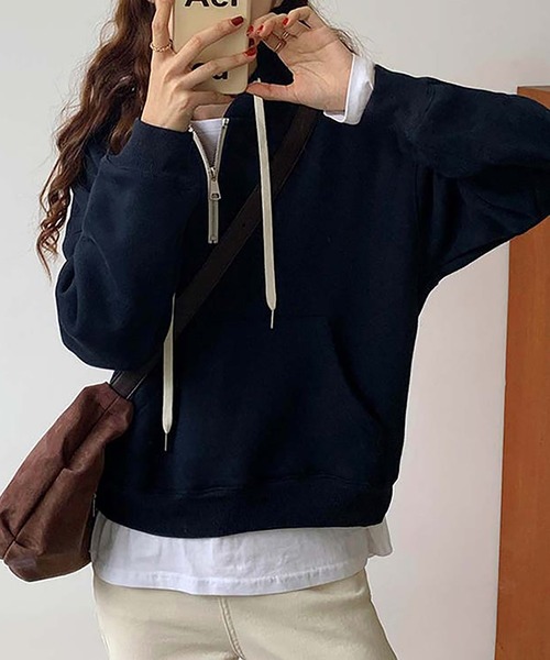 Ulysses(ユリシス)の「ハーフジップアップフーディー(パーカー・レディース・グレー/ネイビー・M/L)」の16枚目の写真