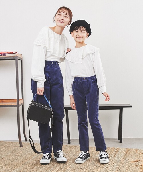 coen（コーエン）の「コーデュロイスキニーパンツ（その他パンツ・キッズ・オフホワイト/ライトグレー/ベージュ/コバルトブルー・150/120/110/100/140/130）」の11枚目の写真