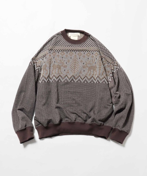 REMI RELIEF（レミレリーフ）の「REMI RELIEF/レミレリーフ エクテルJQクルー ニット ノルディック オーバーサイズ（ニット/セーター・メンズ・ブラウン系その他2/ブラウン系その他/レッド系その他/チャコールグレー・L/XL/M）」の11枚目の写真