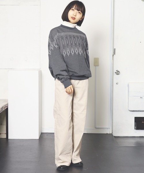 REMI RELIEF（レミレリーフ）の「REMI RELIEF/レミレリーフ エクテルJQクルー ニット ノルディック オーバーサイズ（ニット/セーター・メンズ・ブラウン系その他2/ブラウン系その他/レッド系その他/チャコールグレー・L/XL/M）」の18枚目の写真