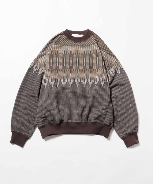 REMI RELIEF（レミレリーフ）の「REMI RELIEF/レミレリーフ エクテルJQクルー ニット ノルディック オーバーサイズ（ニット/セーター・メンズ・ブラウン系その他2/ブラウン系その他/レッド系その他/チャコールグレー・L/XL/M）」の17枚目の写真