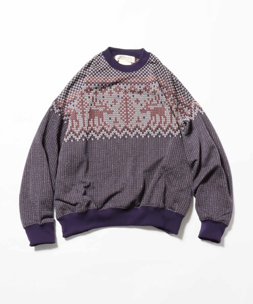 REMI RELIEF（レミレリーフ）の「REMI RELIEF/レミレリーフ エクテルJQクルー ニット ノルディック オーバーサイズ（ニット/セーター・メンズ・ブラウン系その他2/ブラウン系その他/レッド系その他/チャコールグレー・L/XL/M）」の15枚目の写真