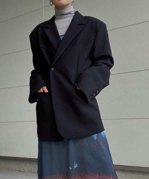 AMAIL（アマイル）の「Super over 4way coat（テーラードジャケット・レディース・ピンク/ブラック/アイボリー・FREE）」の3枚目の写真