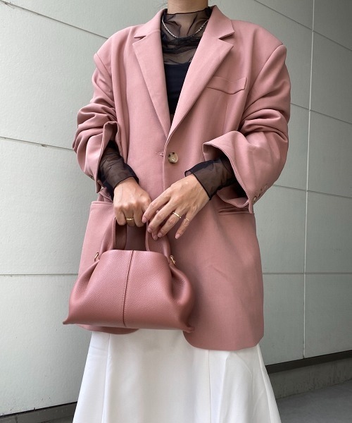 AMAIL（アマイル）の「Super over 4way coat（テーラードジャケット・レディース・ピンク/ブラック/アイボリー・FREE）」の9枚目の写真