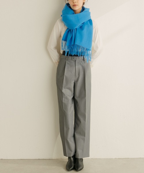 PAPILLONNER（パピヨネ）の「カラーカシミヤストール/PAPILLONNER/パピヨネ（ストール/ショール・レディース・ブルー/オレンジ・FREE）」の10枚目の写真