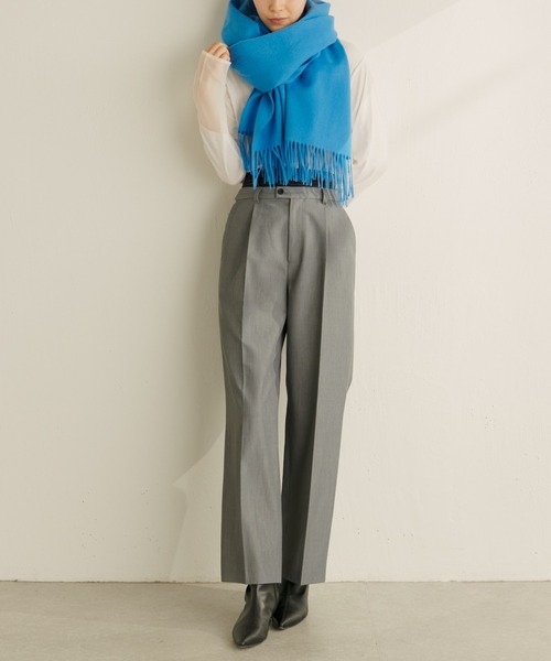 PAPILLONNER（パピヨネ）の「カラーカシミヤストール/PAPILLONNER/パピヨネ（ストール/ショール・レディース・ブルー/オレンジ・FREE）」の12枚目の写真