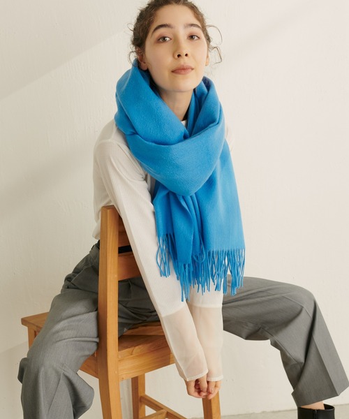 PAPILLONNER（パピヨネ）の「カラーカシミヤストール/PAPILLONNER/パピヨネ（ストール/ショール・レディース・ブルー/オレンジ・FREE）」の15枚目の写真