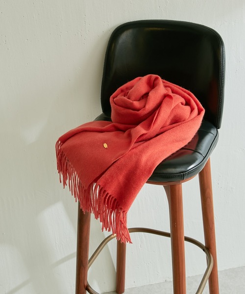 PAPILLONNER（パピヨネ）の「カラーカシミヤストール/PAPILLONNER/パピヨネ（ストール/ショール・レディース・ブルー/オレンジ・FREE）」の7枚目の写真