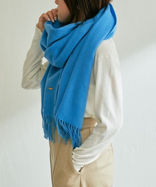 PAPILLONNER（パピヨネ）の「カラーカシミヤストール/PAPILLONNER/パピヨネ（ストール/ショール・レディース・ブルー/オレンジ・FREE）」の18枚目の写真