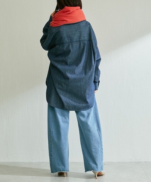 PAPILLONNER（パピヨネ）の「カラーカシミヤストール/PAPILLONNER/パピヨネ（ストール/ショール・レディース・ブルー/オレンジ・FREE）」の9枚目の写真