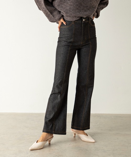 MILLION CARATS（ミリオンカラッツ）の「ダブルステッチデニムパンツ（デニムパンツ・レディース・ブルー/ブラック・FREE）」の2枚目の写真