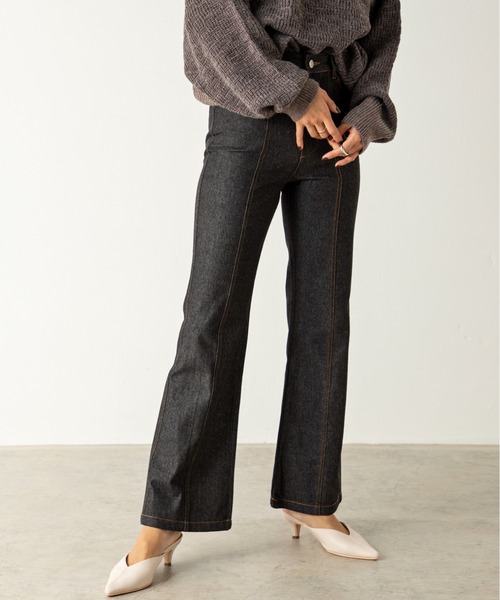 MILLION CARATS（ミリオンカラッツ）の「ダブルステッチデニムパンツ（デニムパンツ・レディース・ブルー/ブラック・FREE）」の3枚目の写真