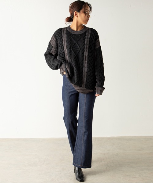 MILLION CARATS（ミリオンカラッツ）の「ダブルステッチデニムパンツ（デニムパンツ・レディース・ブルー/ブラック・FREE）」の10枚目の写真