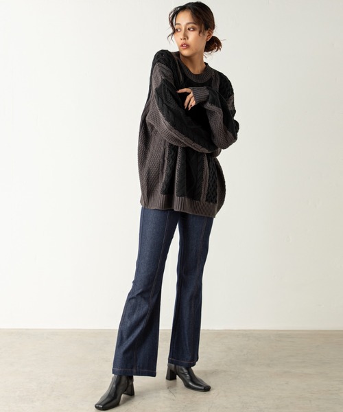 MILLION CARATS（ミリオンカラッツ）の「ダブルステッチデニムパンツ（デニムパンツ・レディース・ブルー/ブラック・FREE）」の15枚目の写真