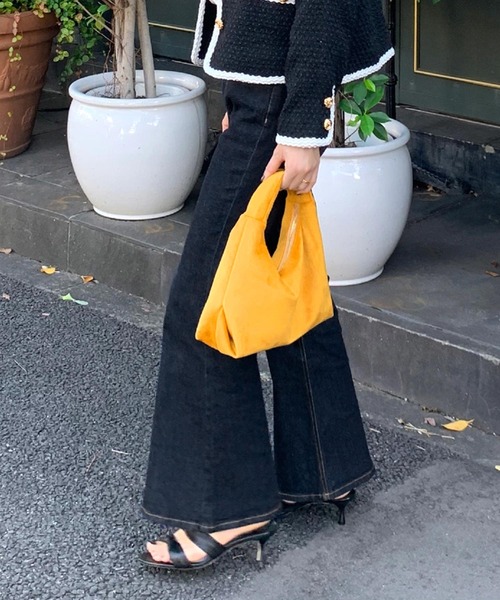 KOBE LETTUCE（コウベレタス）の「選べる2サイズ　カットできるフレアデニムパンツ（デニムパンツ・レディース・インディゴブルー/ライトブルー・M/S）」の4枚目の写真