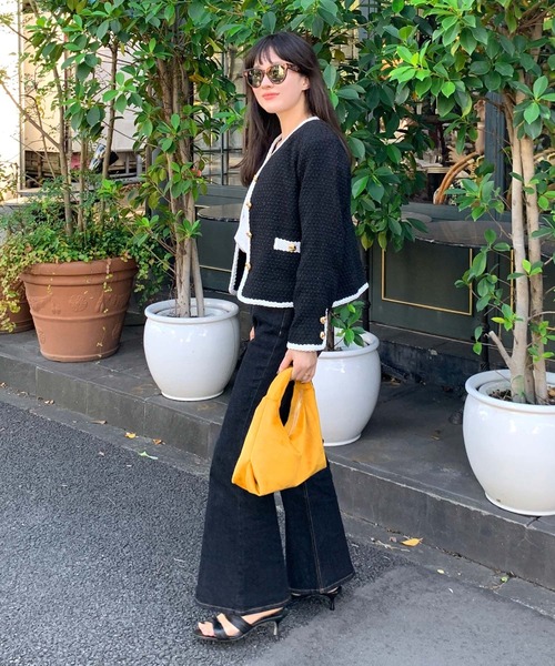 KOBE LETTUCE（コウベレタス）の「選べる2サイズ　カットできるフレアデニムパンツ（デニムパンツ・レディース・インディゴブルー/ライトブルー・M/S）」の9枚目の写真