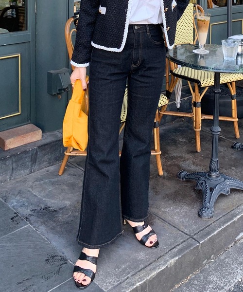 KOBE LETTUCE（コウベレタス）の「選べる2サイズ　カットできるフレアデニムパンツ（デニムパンツ・レディース・インディゴブルー/ライトブルー・M/S）」の18枚目の写真