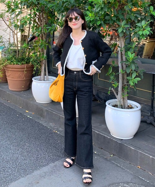 KOBE LETTUCE（コウベレタス）の「選べる2サイズ　カットできるフレアデニムパンツ（デニムパンツ・レディース・インディゴブルー/ライトブルー・M/S）」の12枚目の写真