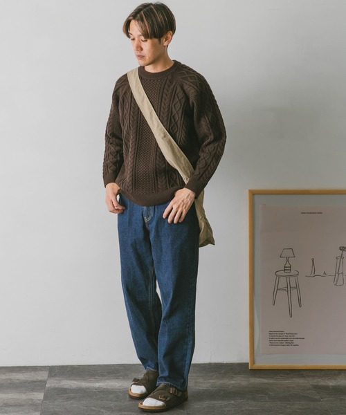 URBAN RESEARCH DOORS(アーバンリサーチドアーズ)の「アラン編みクルーネックニット(ニット/セーター・メンズ・ホワイト系その他/ダークブラウン/レッド/ネイビー・MEDIUM/LARGE)」の21枚目の写真