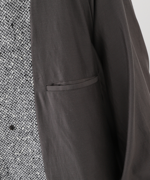 EDIFICE LA BOUCLE（エディフィスラブークル）の「【LA BOUCLE / ラブークル】ネップ ツイード バルカラーコート（ステンカラー）（ステンカラーコート・メンズ・ブラック系その他・1/2）」の21枚目の写真