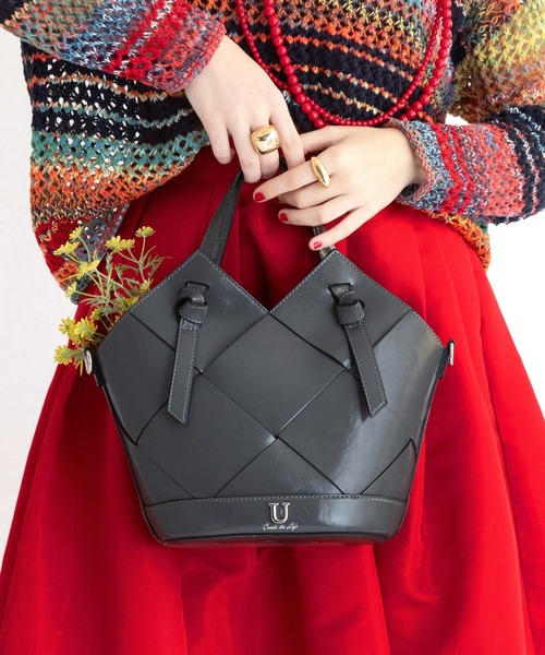 U（ユー）の「リエールティッセ メッシュトートバッグ ショルダー付（ビジネスバッグ・レディース・ブラック/イエロー/グリーン/ラベンダー/シルバー/アイボリー/ブルー/キャメル/ターコイズブルー/ピンク系その他/レモンイエロー/ブルー系その他/ベージュ系その他/レッド/ホワイト系その他/ベージュ系その他2/グレー・FREE）」の19枚目の写真