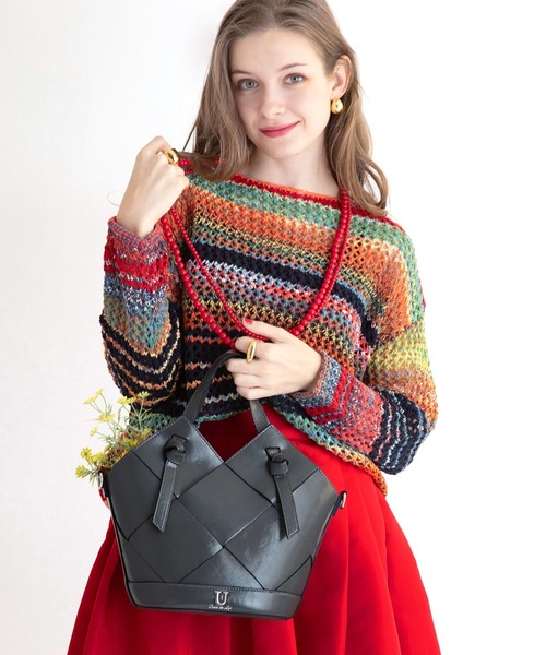 U（ユー）の「リエールティッセ メッシュトートバッグ ショルダー付（ビジネスバッグ・レディース・ブラック/イエロー/グリーン/ラベンダー/シルバー/アイボリー/ブルー/キャメル/ターコイズブルー/ピンク系その他/レモンイエロー/ブルー系その他/ベージュ系その他/レッド/ホワイト系その他/ベージュ系その他2/グレー・FREE）」の18枚目の写真