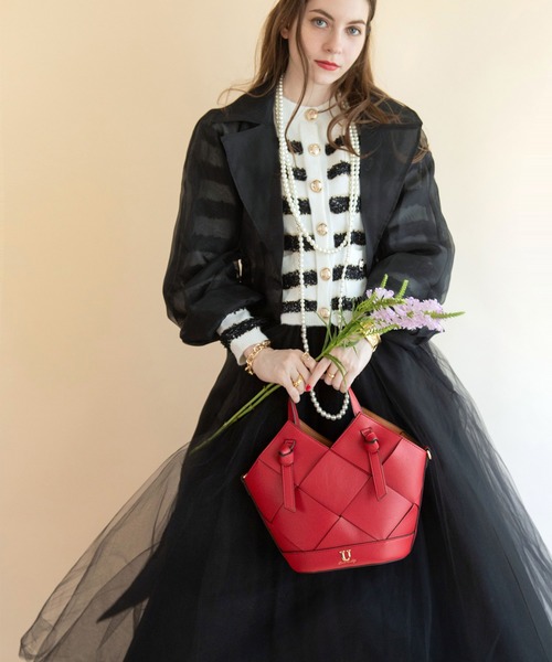 U（ユー）の「リエールティッセ メッシュトートバッグ ショルダー付（ビジネスバッグ・レディース・ブラック/イエロー/グリーン/ラベンダー/シルバー/アイボリー/ブルー/キャメル/ターコイズブルー/ピンク系その他/レモンイエロー/ブルー系その他/ベージュ系その他/レッド/ホワイト系その他/ベージュ系その他2/グレー・FREE）」の22枚目の写真