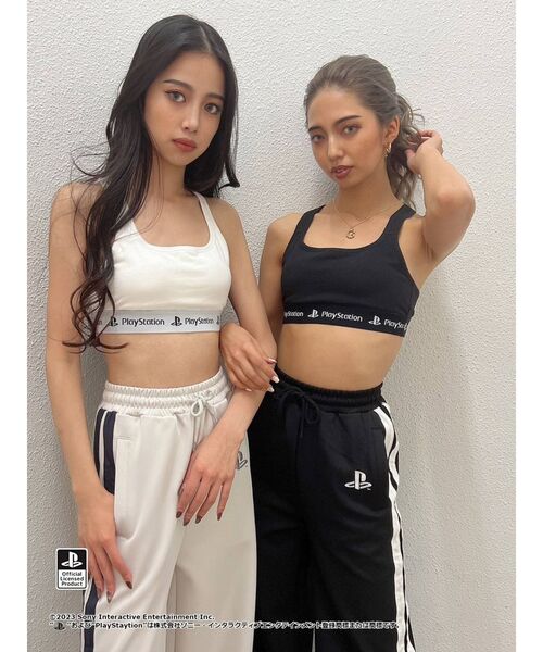 GYDA（ジェイダ）の「【セットアップ着用可】BACK CROSS ビスチェ for PlayStation（キャミソール・レディース・オフホワイト/ブラック・FREE）」の3枚目の写真