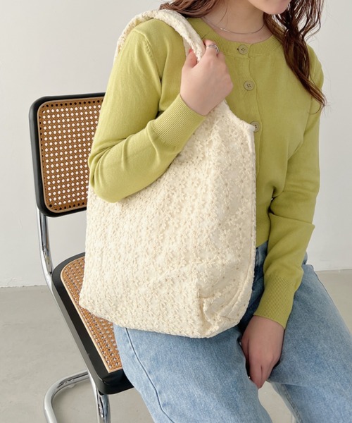 CLEA（クレア）の「ミニフラワー刺繍トートバッグ（トートバッグ・レディース・ホワイト/アイボリー・FREE）」の16枚目の写真