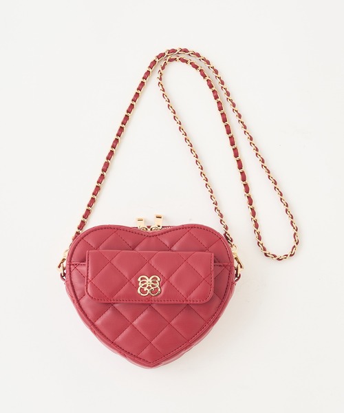 Seemi. byNICECLAUP（ シーミーバイナイスクラップ）の「【Seemi】Seemiハートキルティングポシェット（ショルダーバッグ・レディース・ブラック/レッド/アイボリー・FREE）」の3枚目の写真