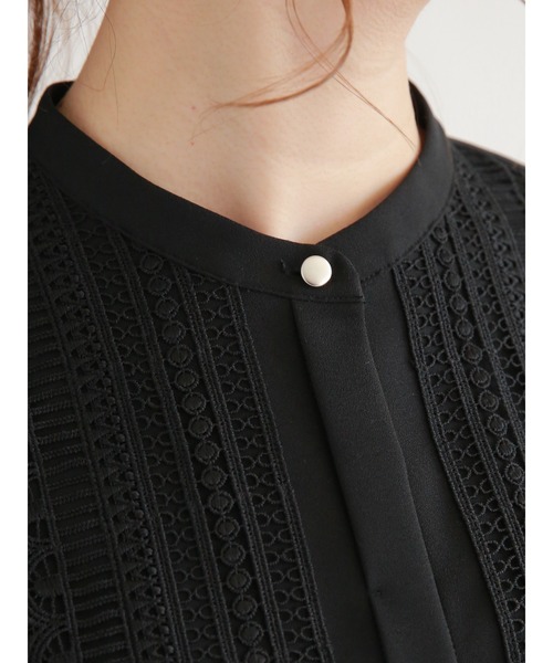 Te chichi（テチチ）の「金釦フロントレースブラウス（シャツ/ブラウス・レディース・シルバーグレー/ブラック/オフホワイト・ﾌﾘ-）」の14枚目の写真
