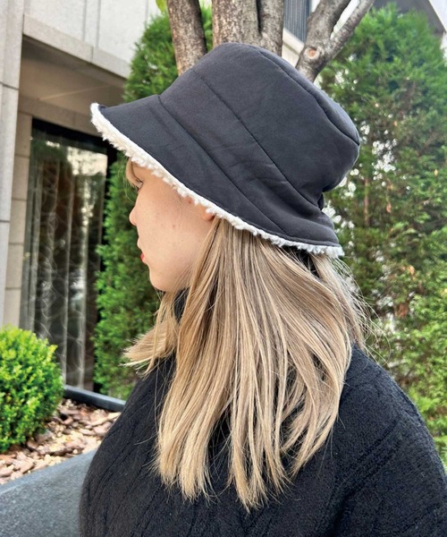 SPIGA（スピーガ）の「裏ﾎﾞｱﾃﾞｻﾞｲﾝﾊｯﾄ（ハット・レディース・ブラック/グレー/キャメル/ベージュ・FREE）」の2枚目の写真