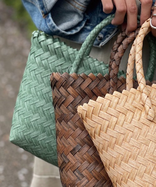 LAVEANGE（ラビアンジェ）の「ミニ カゴバッグ（かごバッグ・レディース・ベージュ/ブラウン/グリーン・F）」の15枚目の写真