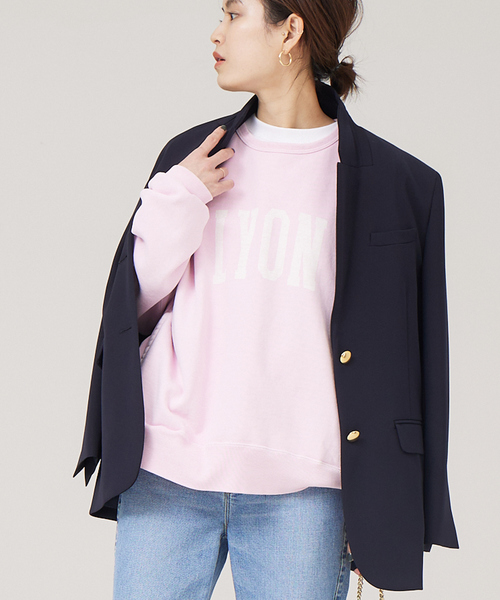 REMI RELIEF(レミレリーフ)の「【REMI RELIEF/レミレリーフ】別注ロゴスウェット(スウェット・レディース・ブラック/オフホワイト/サックスブルー/ピンク・フリー)」の4枚目の写真