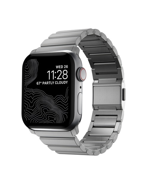 NOMAD（ノマド）の「NOMAD / Metal Strap Titanium Band 45mm/44mm for Apple Watch（デジタル腕時計・メンズ・シルバー/ブラック・FREE）」の2枚目の写真