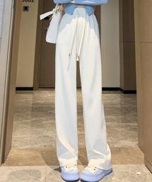 リブニットワイドパンツ