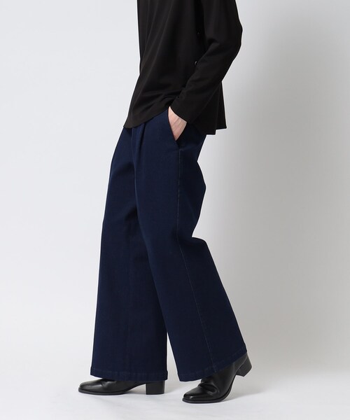 tk.TAKEO KIKUCHI（ティーケータケオキクチ）の「◆デニムワイドフレアパンツ（デニムパンツ・メンズ・ブルー/ネイビー/ブラック・02/03/66）」の2枚目の写真