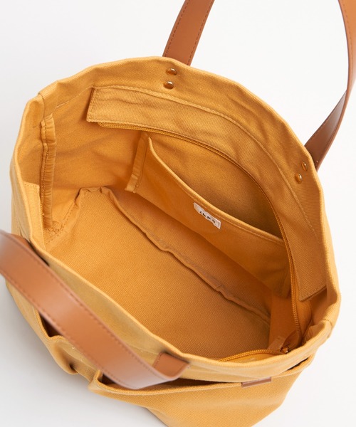 ikka(イッカ)の「キャンバスビッグトートバッグ(トートバッグ・レディース・イエロー/ブラック/オフホワイト・FREE)」の6枚目の写真