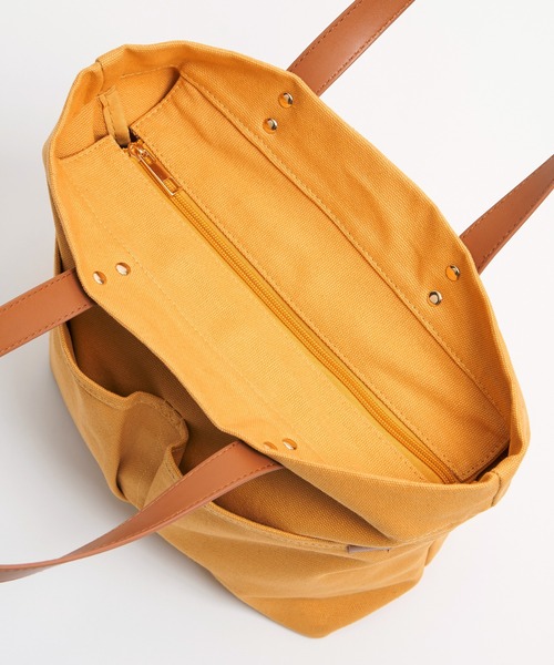 ikka(イッカ)の「キャンバスビッグトートバッグ(トートバッグ・レディース・イエロー/ブラック/オフホワイト・FREE)」の7枚目の写真