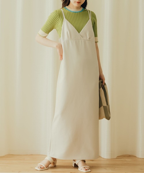 SENSE OF PLACE by URBAN RESEARCH（センスオブプレイスバイアーバンリサーチ）の「ダブルストラップキャミワンピース（ワンピース・レディース・チャコールグレー/アイボリー/モカ・ONE）」の5枚目の写真