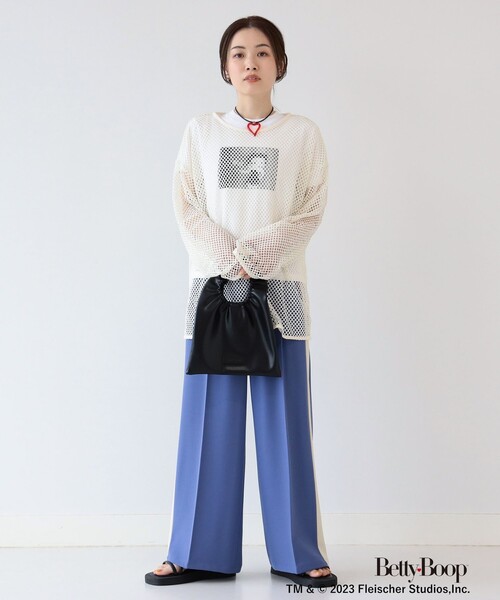 Ray BEAMS(レイビームス)の「Ray BEAMS / サイド ライン ワイド パンツ(その他パンツ・レディース・ブラック/パープル系その他2・1/0)」の9枚目の写真