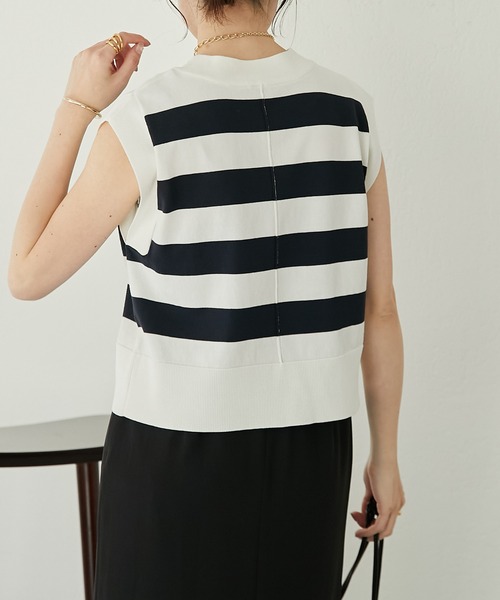 COLLAGE GALLARDAGALANTE（コラージュガリャルダガランテ）の「クールタッチサマーニット（ニット/セーター・レディース・アイボリー/ブラック/ライム/ネイビー/ピンク/ライトグレー/オレンジ/ホワイト・FREE）」の14枚目の写真