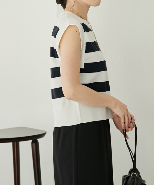 COLLAGE GALLARDAGALANTE（コラージュガリャルダガランテ）の「クールタッチサマーニット（ニット/セーター・レディース・アイボリー/ブラック/ライム/ネイビー/ピンク/ライトグレー/オレンジ/ホワイト・FREE）」の16枚目の写真