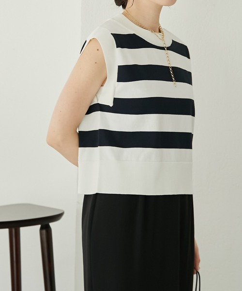 COLLAGE GALLARDAGALANTE（コラージュガリャルダガランテ）の「クールタッチサマーニット（ニット/セーター・レディース・アイボリー/ブラック/ライム/ネイビー/ピンク/ライトグレー/オレンジ/ホワイト・FREE）」の18枚目の写真