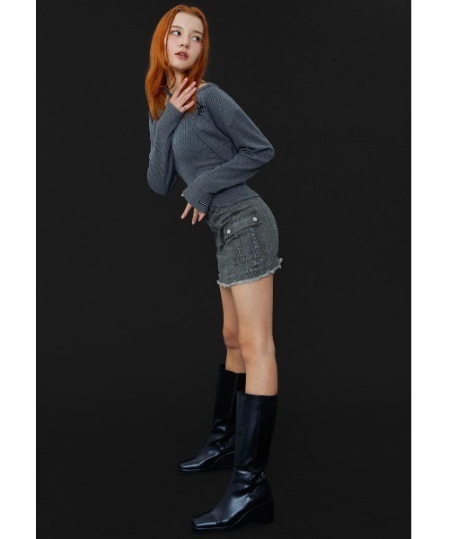 FANCY CLUB（ファンシークラブ）の「A'GEM/9 × .kom『 FANCY CLUB/ファンシークラブ』 KNOTTED HALTERNECK & BOLERO SET /ホルターネックボレロ SET（カーディガン/ボレロ・レディース・チャコールグレー/ブルー・FREE）」の19枚目の写真