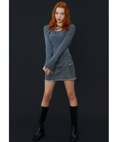 FANCY CLUB（ファンシークラブ）の「A'GEM/9 × .kom『 FANCY CLUB/ファンシークラブ』 KNOTTED HALTERNECK & BOLERO SET /ホルターネックボレロ SET（カーディガン/ボレロ・レディース・チャコールグレー/ブルー・FREE）」の16枚目の写真